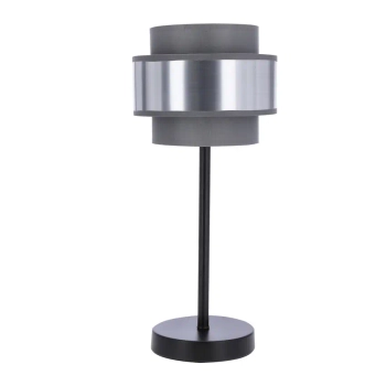 Stołowa lampa nocna HARE 41-18465 do sypialni czarna szara srebrna