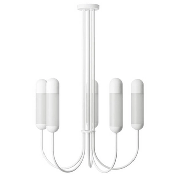 Żyrandol do salonu Funsui FNB511R03 szklane klosze białe