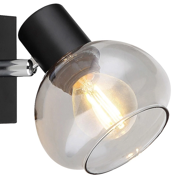 Loftowa lampa ścienna Sullivan 3295 szklany kinkiet do salonu czarny