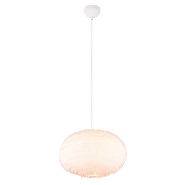 Lampa wisząca Furry R31581901 kulista pluszowa biały