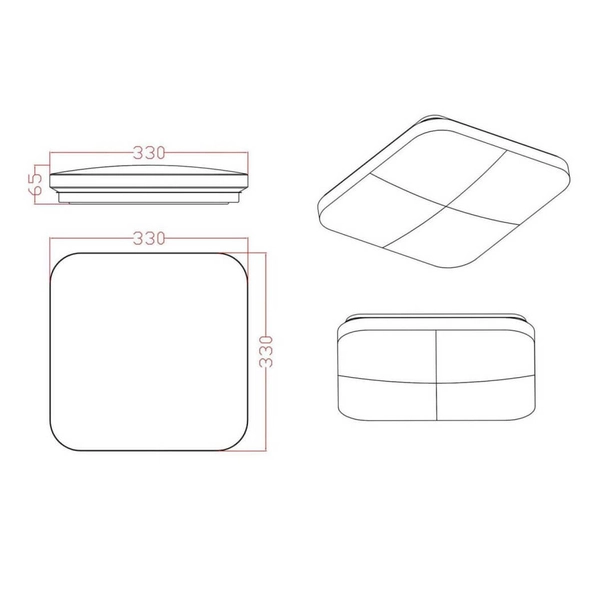 Kwadratowy plafon LED Babilon LP-335/1C S 4GD square Light Prestige 18W 4000K biały