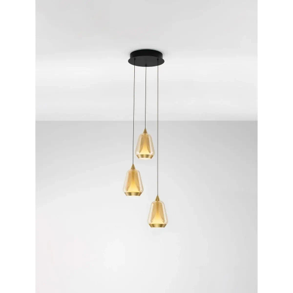 Potrójna szklana lampa zwisająca RORIZNO LE45113 LED 24W 3000K  złota