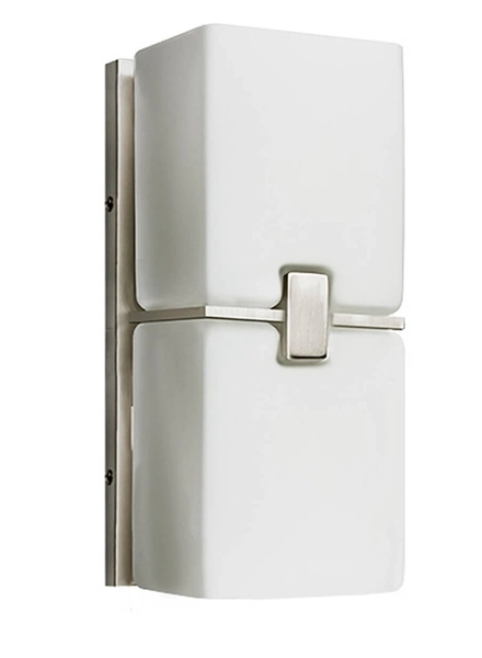 Prostokątny kinkiet szklany Cross hol satyna nikiel biały