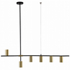 Lampa wisząca ARIZONA LP-074/6PL BK/GD Light Prestige loftowa oprawa metalowy zwis tuby czarne złote