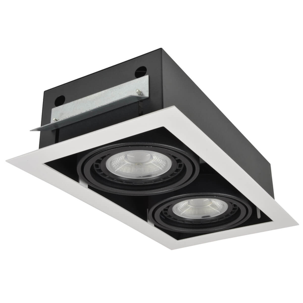 Dwupunktowa lampa sufitowa Nova AZ2877 do zabudowy biała czarna