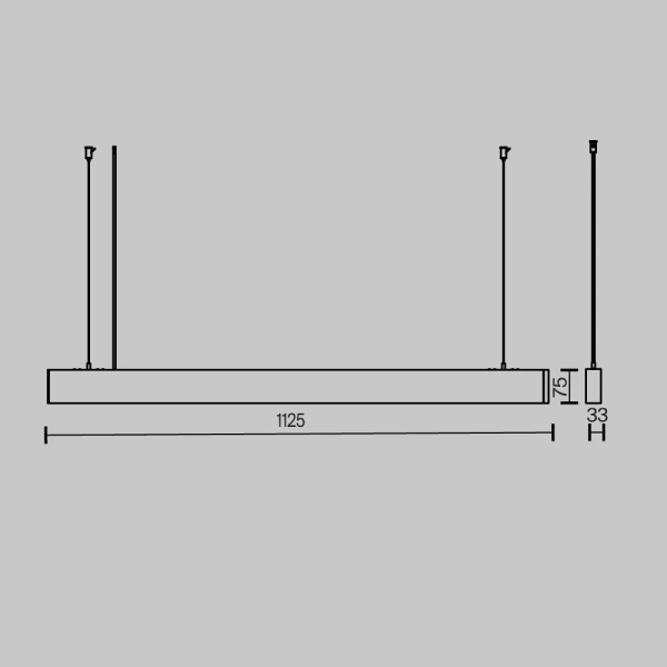 Podłużna lampa wisząca Basis P051PL-36W2.7-6K-B LED 36W 2700-6000K czarna