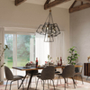 Metalowa lampa wisząca Fulton HK-FULTON-7P loftowa czarna mosiądz