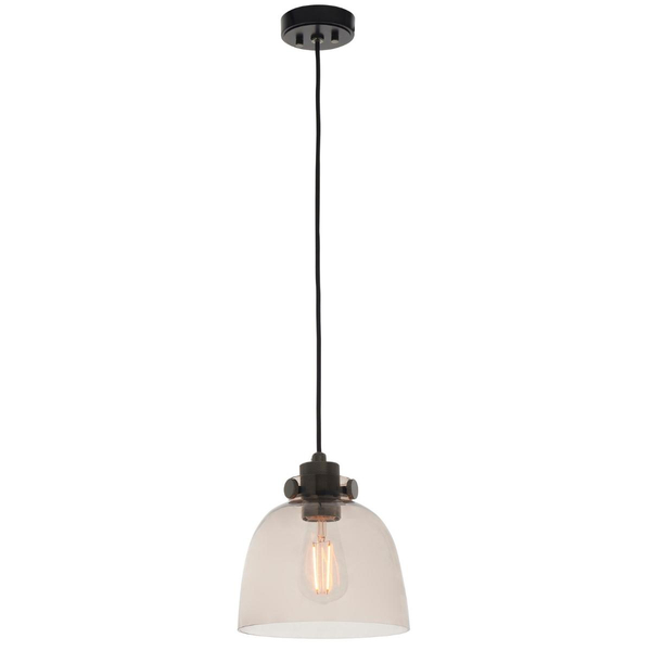 Wisząca lampa nad stół L&-180954 Light& szklany klosz dymiona czarna