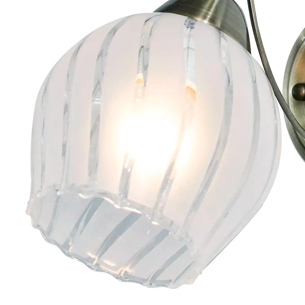 Retro lampa ścienna 8979/1 21QG szklany z włącznikiem mosiądz