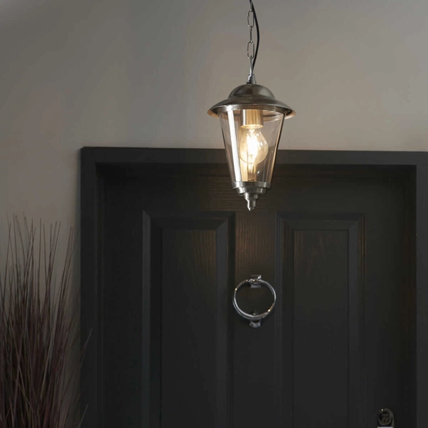 Zewnętrzna lampa wisząca Klien YG-865-SS Endon IP44 srebrna przezroczysta