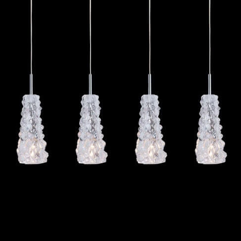 Wisząca lampa metalowa Viviera MDM1603/4 Italux tuby do salonu białe chrom