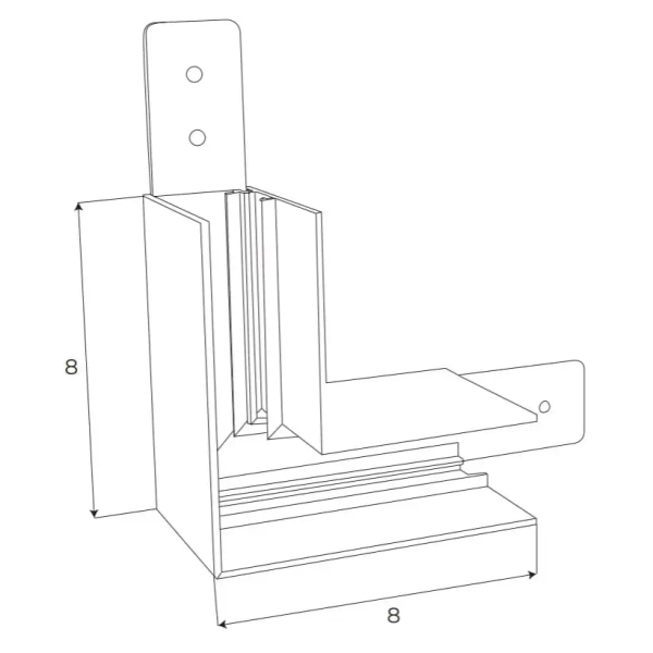 Kątownik do szynoprzewodów magnetycznych MT0020 na sufit lub ścianę biały