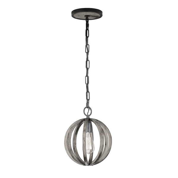 Okrągła lampa wisząca Allier  FE-ALLIER-P-WW Feiss drewniana szara brązowa