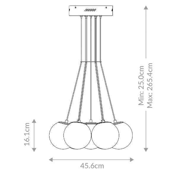 Zwieszana lampa Kepler QN-KEPLER-7P-BG LED 49W 3000K kula złoty biały