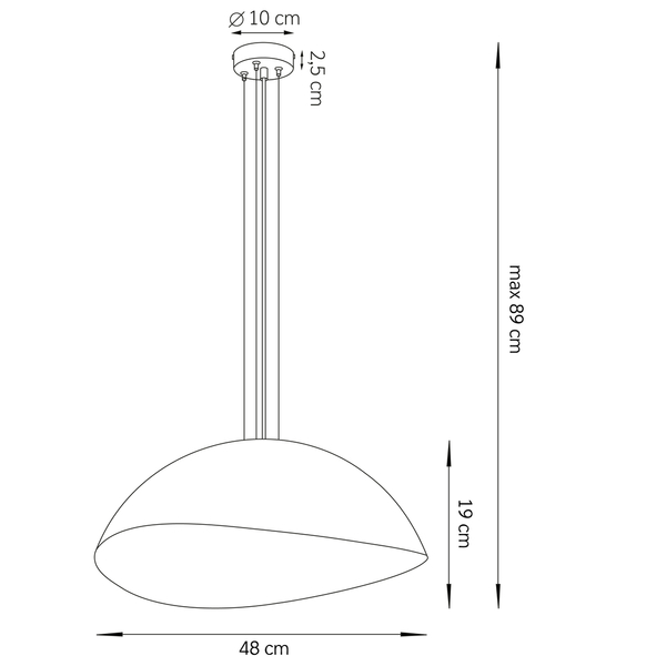 Owalna lampa wisząca SOLARIS 40608 Sigma kopuła czarna miedziana
