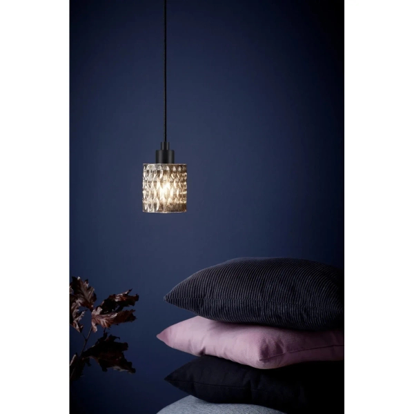 Wisząca lampa tuba Hollywood 46483047 szklana przydymiony