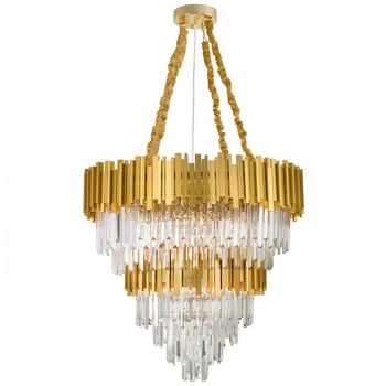 LAMPA wisząca CAMPANA LE42284 Luces Exclusivas metalowa OPRAWA glamour crystal zwis złoty