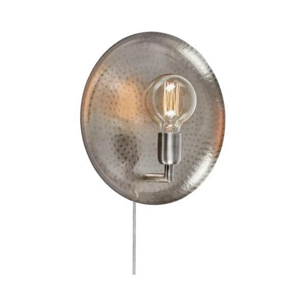 Lampa ścienna Dolium 108834 okrągła klasyczna do salonu antyczne srebro