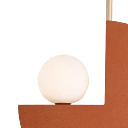 Ścienna lampa do jadalni 22204 półkole kula pomarańczowa złota