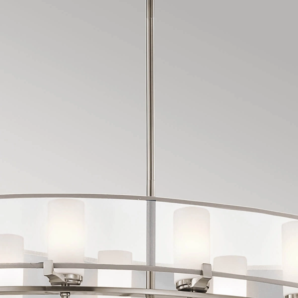 Salonowa lampa wisząca Saldana KL-SALDANA8 Kichler owalna srebrna