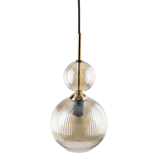 Glamour zwisająca lampa Sophia Cognac 11040 ryflowana brązowy