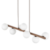 Zwisająca lampa do jadalni Estera 10272 balls listwa drewniana biała