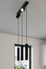 Zwisowa lampa Ring SL.1099 Sollux z reflektorkami do jadalni czarna