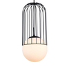LAMPA wisząca MATTY MDM-3940/1 BK Italux druciana OPRAWA metalowa ZWIS szklana kula ball klatka loft czarna