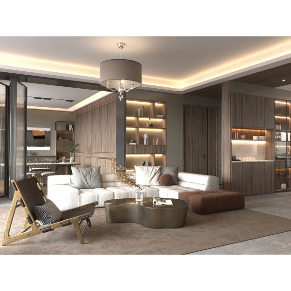 Klasyczna lampa wisząca Tivoli TIV-ZWD-3 (N) z abażurem brązowa nikiel