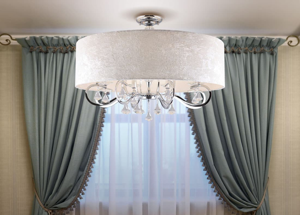 Pałacowy plafon AMSTERDAM C0059 Maxlight szkło tkanina biały