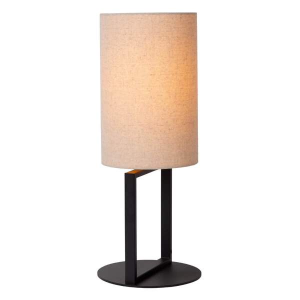 Lampka stołowa tuba Herman 30562/81/38 abażur beżowy czarny