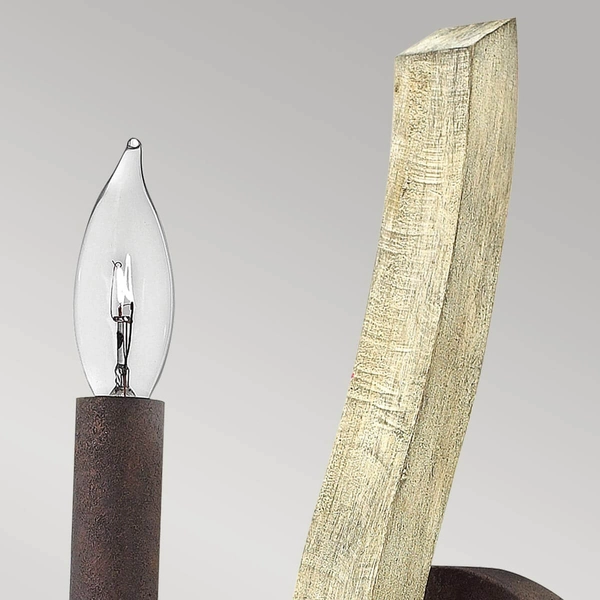 Rustykalna lampa ścienna Middlefield HK-MIDDLEFIELD1 drewniana rdzawa