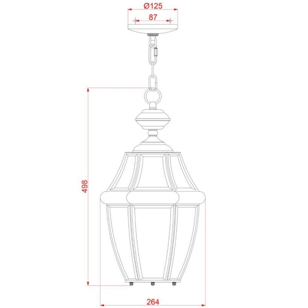 Ogrodowa LAMPA wisząca QZ-NEWBURY8-L-AC Elstead QUOIZEL zewnętrzna OPRAWA outdoor ZWIS na łańcuchu IP23 miedź przezroczysta
