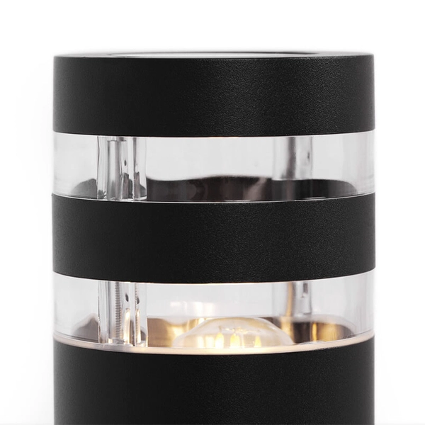 Lampa ogrodowa słupek Solin K-8206 Kaja IP44 tuba metalowy czarny