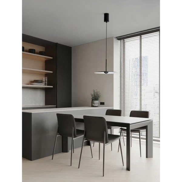 Wisząca lampa nad wyspę JONTILA LE45436 LED 8W 3000K talerz czarny