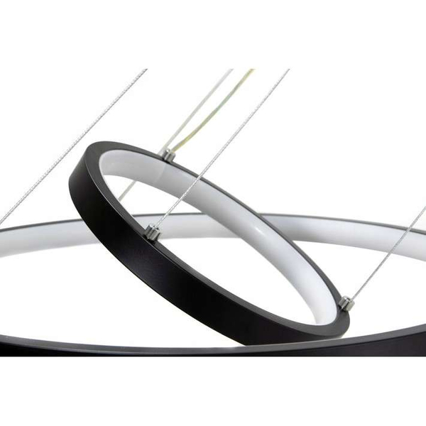 LAMPA wisząca SLP6578 MDECO okrągła OPRAWA zwis LED 63W rings pierścienie z pilotem czarne