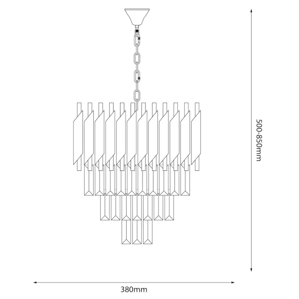 Glamour lampa wisząca CRISTAL ML1634 kryształowa złoty czarny