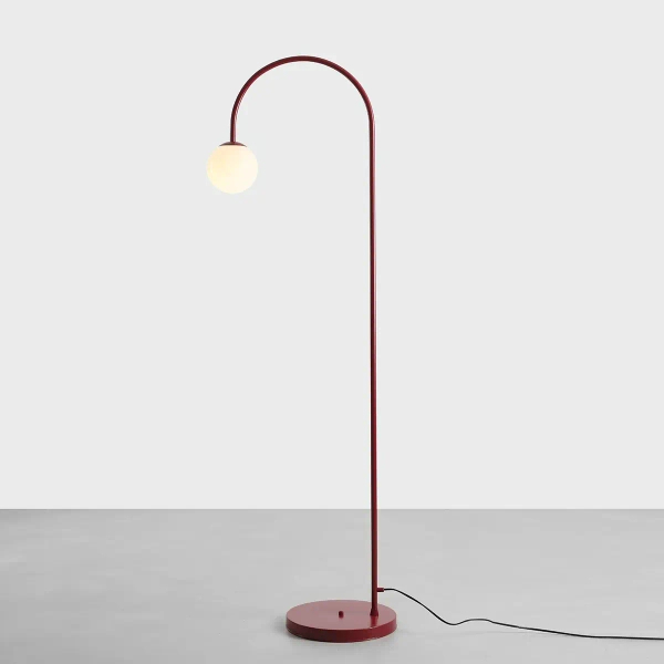 Kulista lampa stołowa Una 1116B15 szklana kula czerwona biała