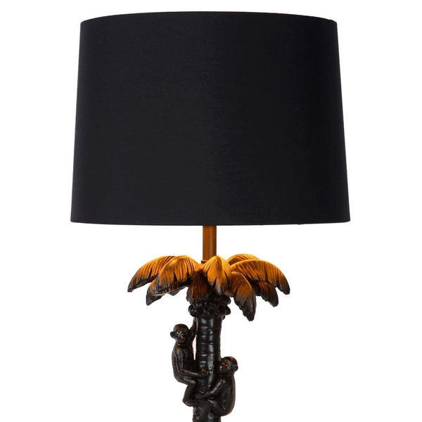Orientalna LAMPKA stojąca EXTRAVAGANZA COCONUT 10505/81/30 Lucide dekoracyjna LAMPA biurkowa abażurowa małpki czarne