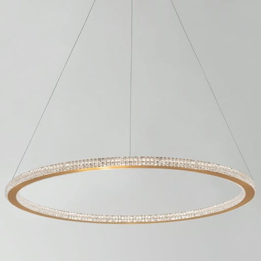 Wisząca LAMPA glamour MONTE LE41695 Luces Exclusivas metalowa OPRAWA pierścień ZWIS LED 48W 2935K modernistyczny ring złoty