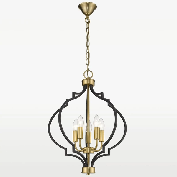 Wisząca lampa Nashville p05179bk Cosmolight pałacowa metal czarna złota