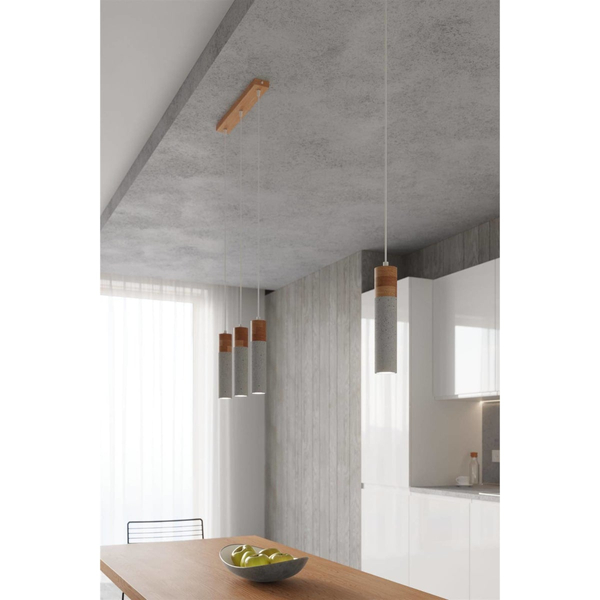 Betonowa lampa wisząca SL.0966 do kuchni betonowa drewniana