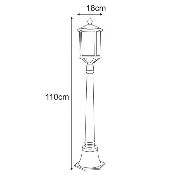 Stojąca lampa ogrodowa Chicago K-8217 Kaja IP44 lampion metalowa czarna