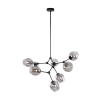 Molekułowa wisząca lampa Ferral PND-75075-8-BK-SG przydymiona czarna
