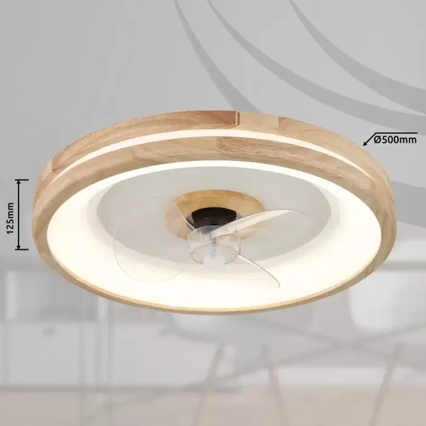 Sufitowa lampa GATIAN 03650 LED 30W 2700-6500K wentylator drewniany biały