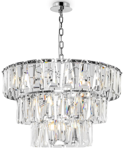 Żyrandol lampa wisząca Puntes MOD043PL-18CH pałacowa srebrna