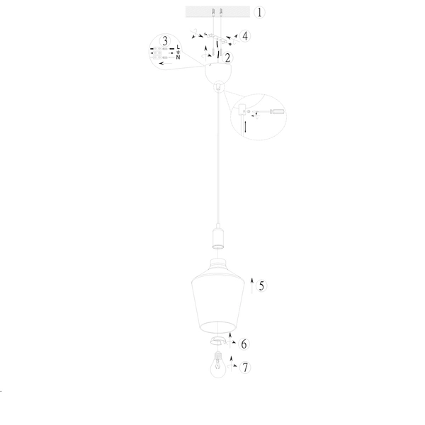 Szklana lampa wisząca Calais loftowa do kuchni nad wyspę czarna