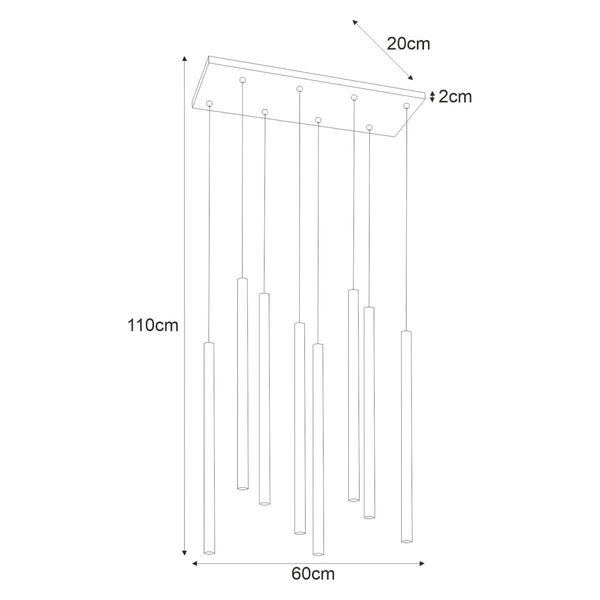Wisząca lampa nowoczesna Gelato K-4863 Kaja czarne tuby metalowe