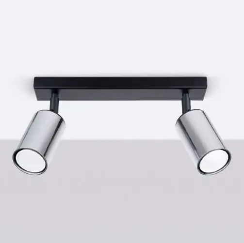 Podwójny plafon Winx SL.1367 Sollux reflektorki tubki chrom czarny