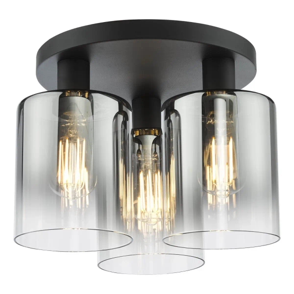 Industrialna sufitowa lampa Savannah SAV5322 szklane tubki czarne